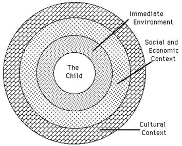 FIGURE 1: A simplified version of Bronfenbrenner’s social-ecological model of development.13